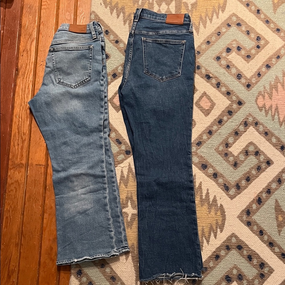 J. Crew Women's Flare Jeans in Light and Dark Blue